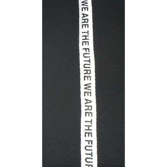 BCBGirls Maxazria Leggings " We Are The Future" Side Stripe Blk/White Large $36 - Picture 2 of 5